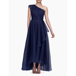 NWT Theia Savannah Pebbled Organza One-Shoulder Gown Size 10 $795